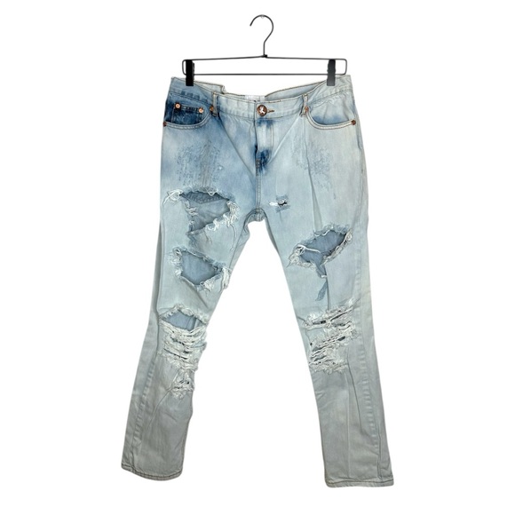 One by One Teaspoon Awesome Baggies Distressed Light Jeans Grunge Y2K Size 31